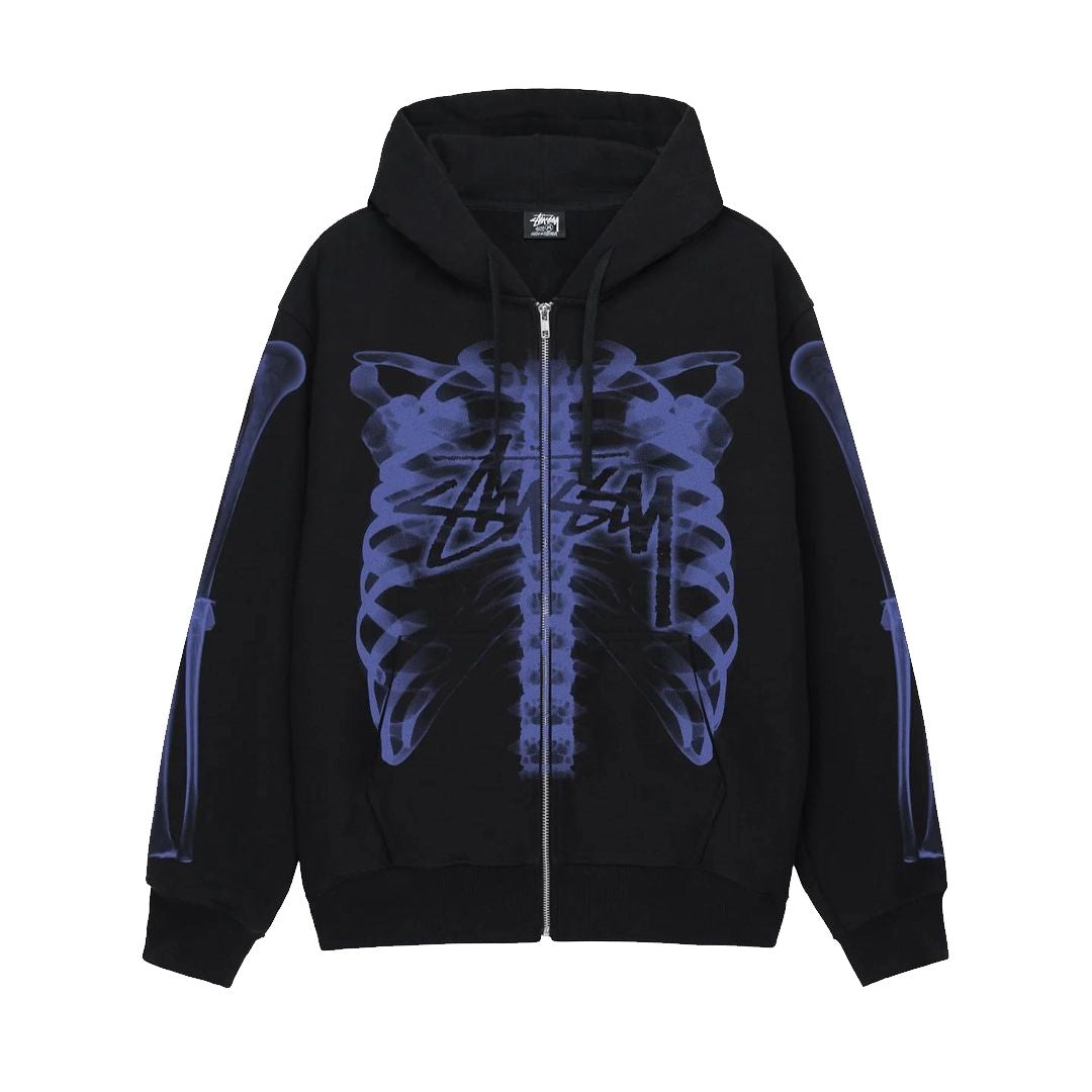 STUSSY FW23 RIB GAGE ZIP HOODIE